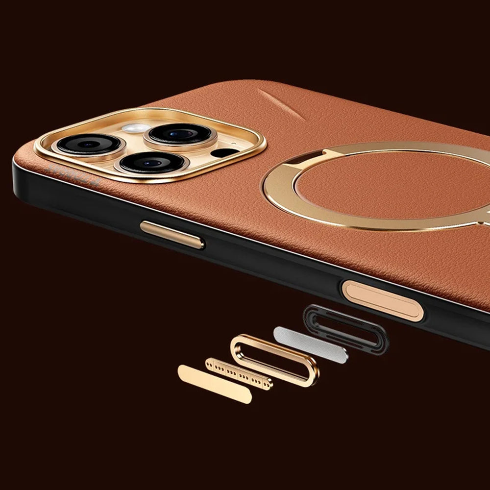 MagSafe cover til Apple iPhone 17 Pro, Torras, QPRO Leather, Brun