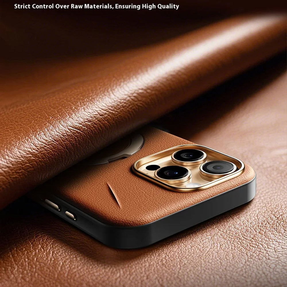 MagSafe cover til Apple iPhone 17 Pro, Torras, QPRO Leather, Brun