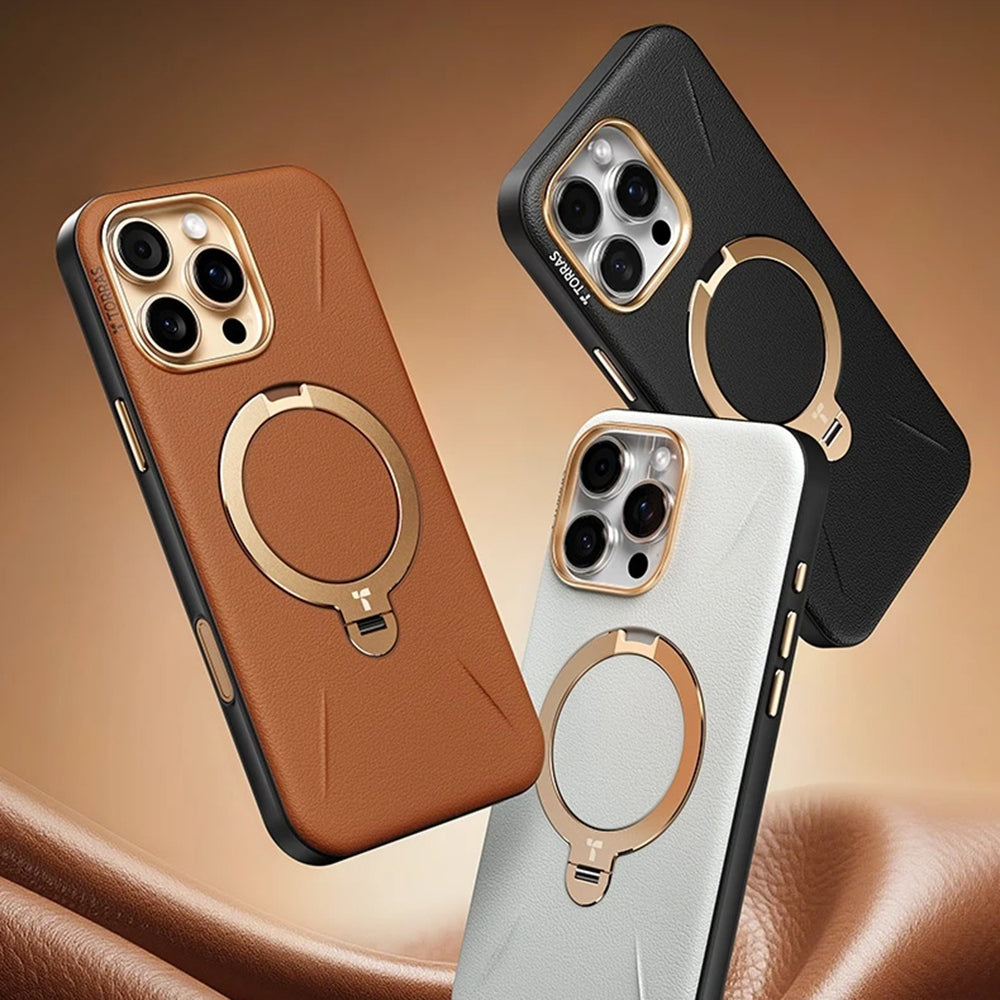MagSafe cover til Apple iPhone 17 Pro, Torras, QPRO Leather, Brun