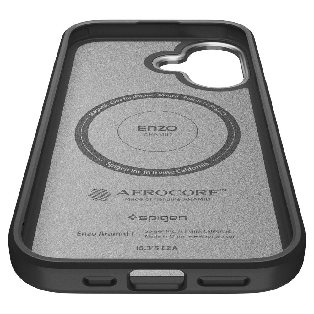 MagSafe cover til Apple iPhone 17, Spigen, Enzo Aramid T, Sort Sølv ACS09989
