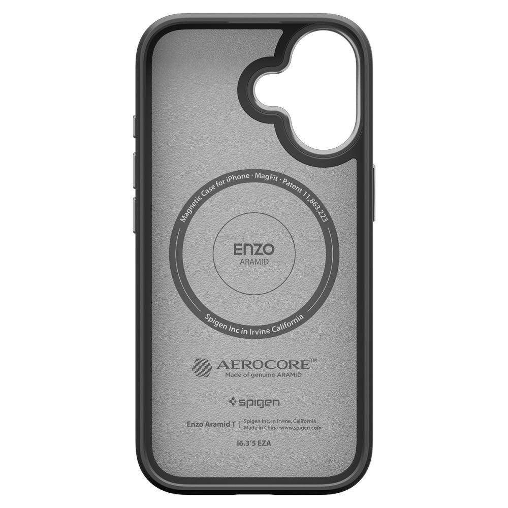 MagSafe cover til Apple iPhone 17, Spigen, Enzo Aramid T, Sort Sølv ACS09989