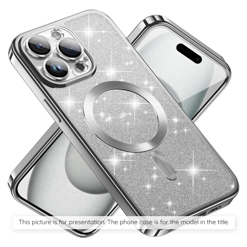 MagSafe cover til Apple iPhone 17, Techsuit, Luxury Glitter, Sølvfarvet