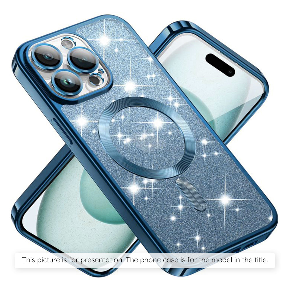 MagSafe cover til Apple iPhone 17, Techsuit, Luxury Glitter, Blå