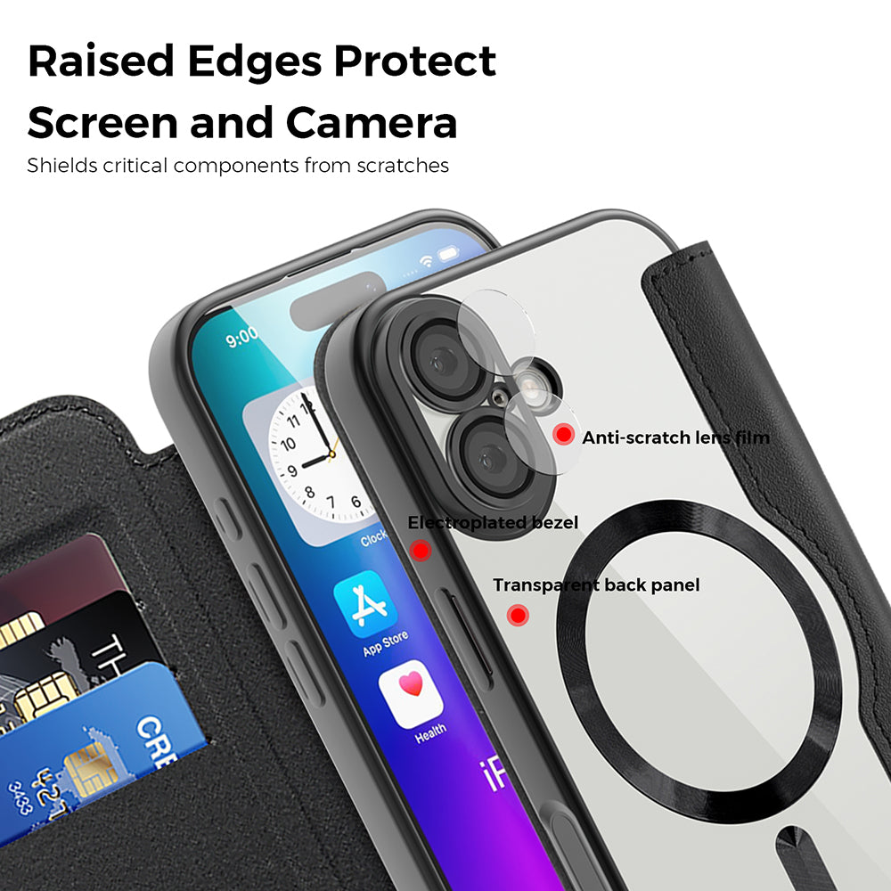 MagSafe cover til Apple iPhone 17, Techsuit, SmartMag Book, Grå