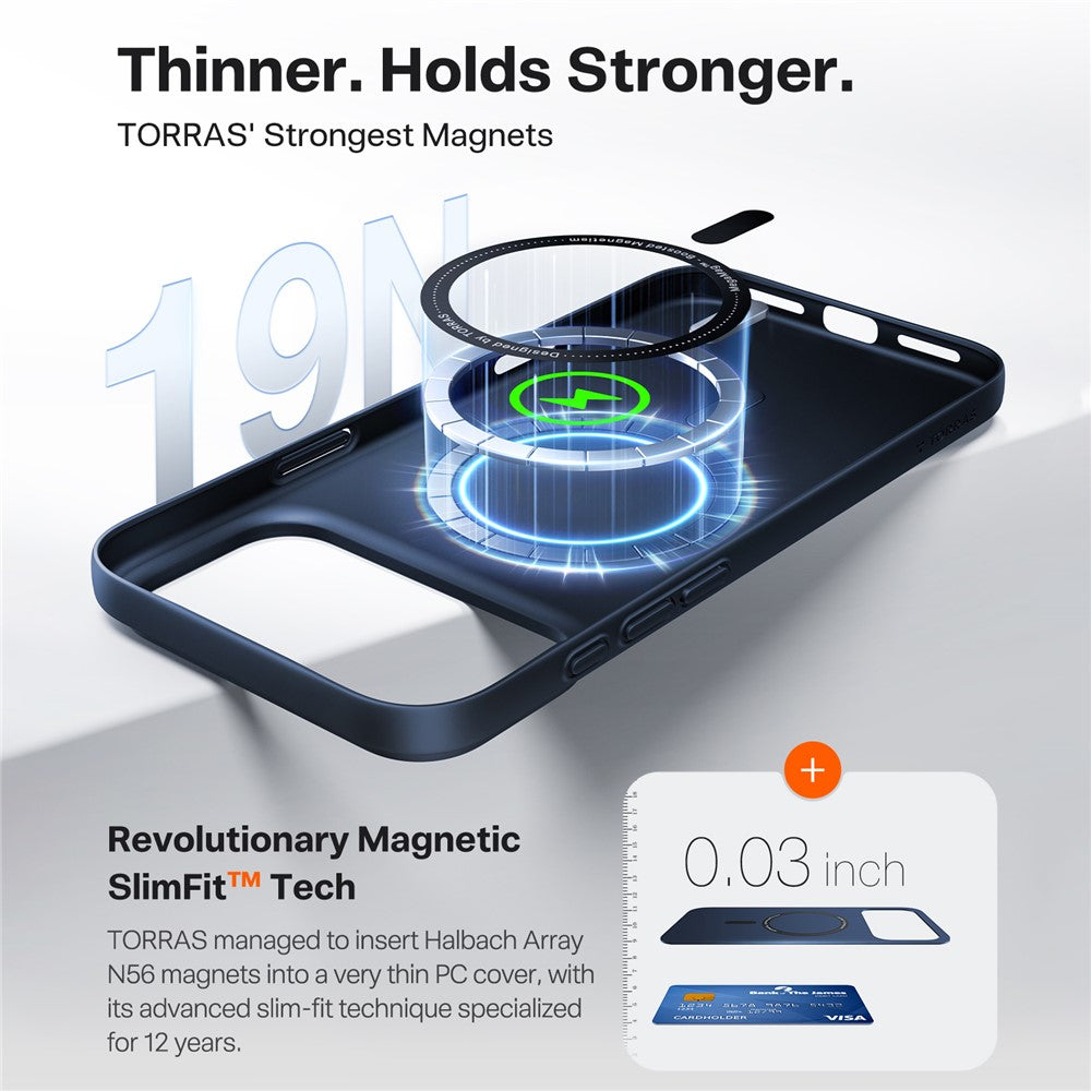 MagSafe Case for Apple iPhone 17, Torras, SlimFit, Black