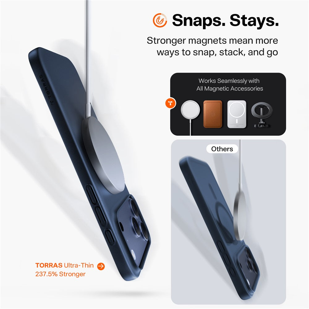 MagSafe cover til Apple iPhone 17, Torras, SlimFit, Transparent