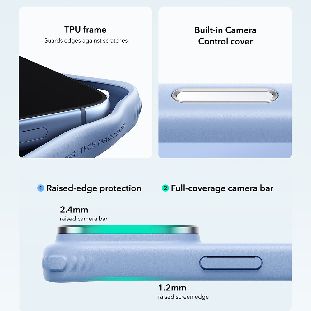 MagSafe-etui til Apple iPhone 18 Pro / 17 Pro, ESR, Classic Hybrid Kickstand, Satinblå