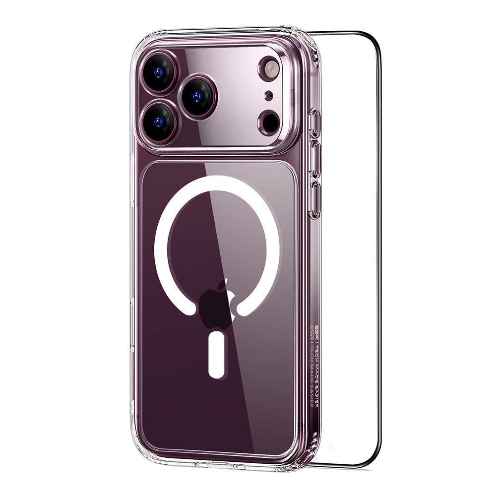 MagSafe-etui til Apple iPhone 18 Pro / 17 Pro, ESR, Classic Hybrid med skærmbeskytter, gennemsigtig