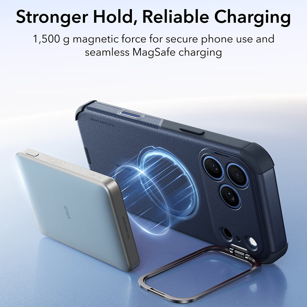 MagSafe-etui til Apple iPhone 18 Pro / 17 Pro, ESR, Cyber Armor Kickstand, Blå