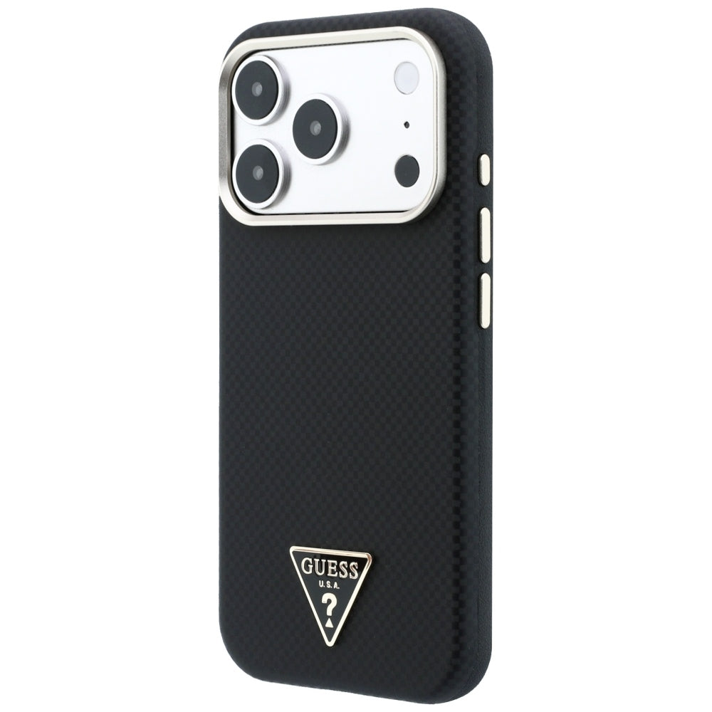 MagSafe-etui til Apple iPhone 18 Pro / 17 Pro, Guess, Kevlar Triangle Logo, Sort