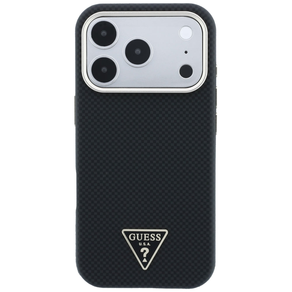 MagSafe-etui til Apple iPhone 18 Pro / 17 Pro, Guess, Kevlar Triangle Logo, Sort