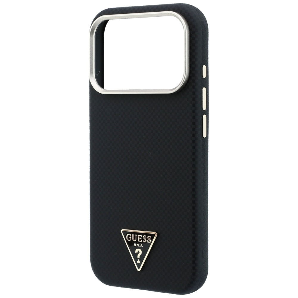 MagSafe-etui til Apple iPhone 18 Pro / 17 Pro, Guess, Kevlar Triangle Logo, Sort
