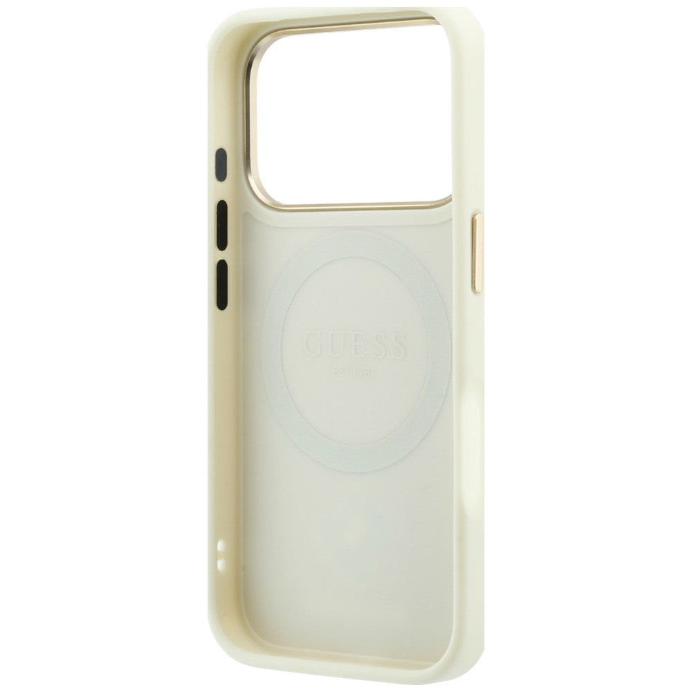 MagSafe-etui til Apple iPhone 18 Pro / 17 Pro, Guess, Peony 4G Small Logo, Beige