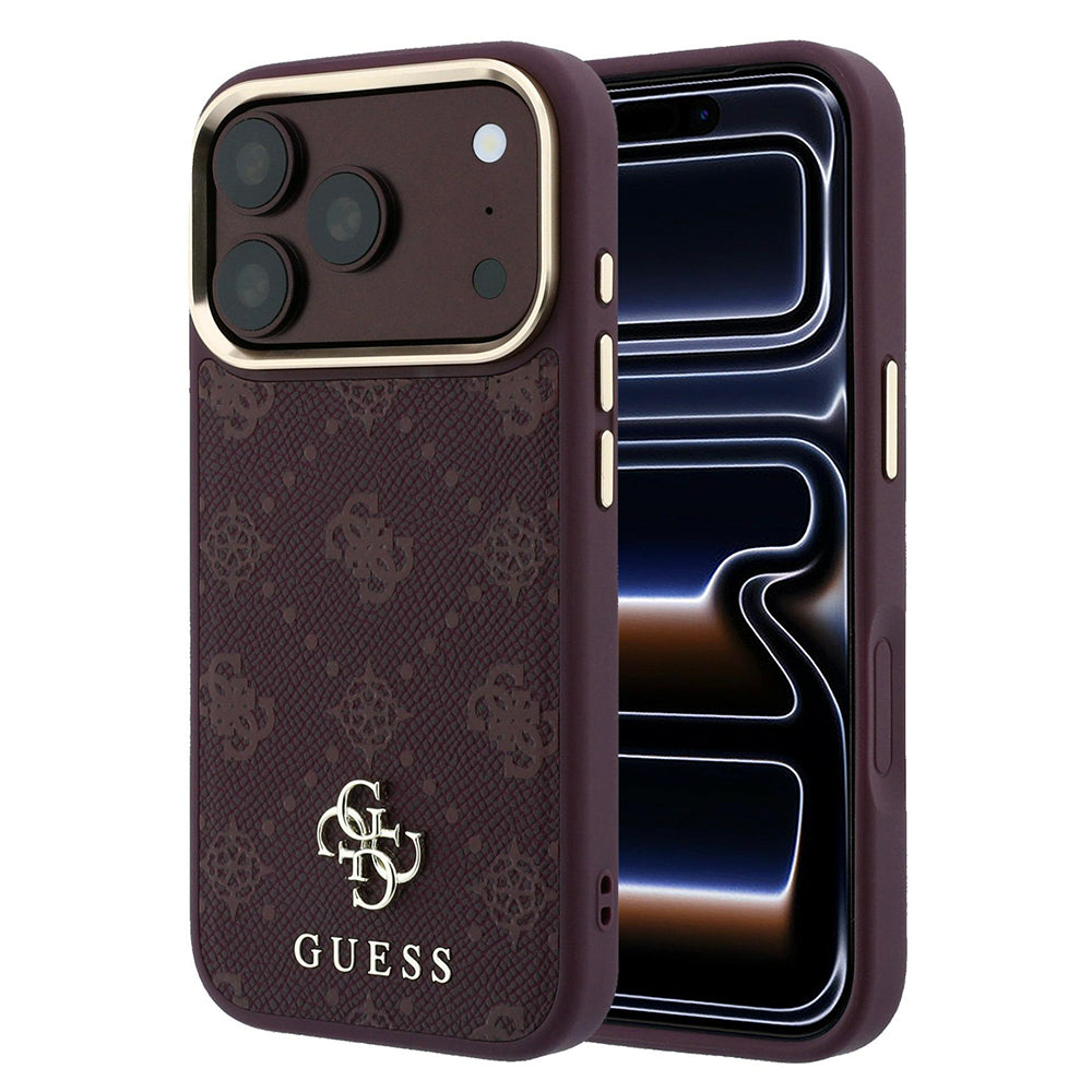 MagSafe-etui til Apple iPhone 18 Pro / 17 Pro, Guess, Peony 4G Small Logo, Vinrød