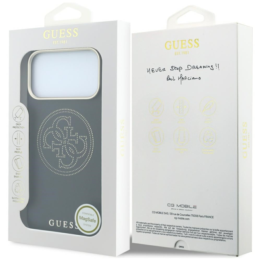 MagSafe-etui til Apple iPhone 18 Pro / 17 Pro, Guess, Perforated 4G, Sort
