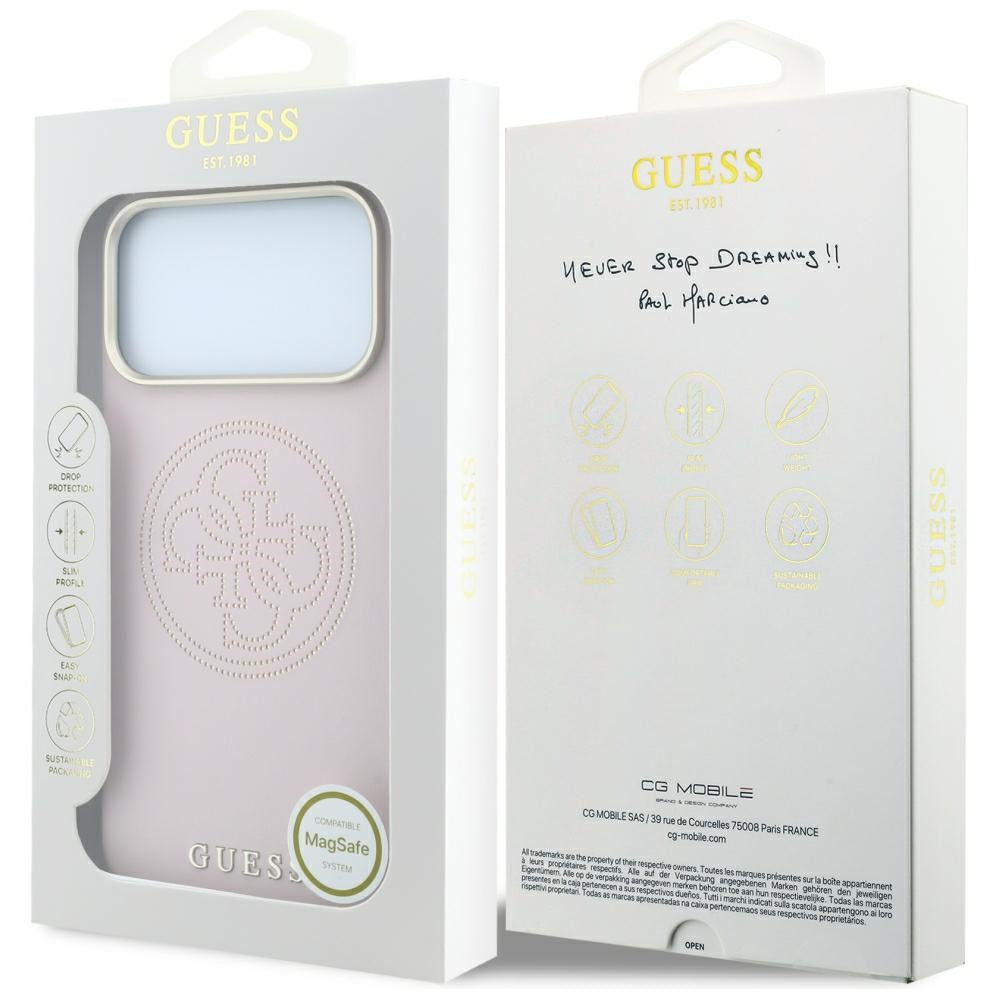 MagSafe-etui til Apple iPhone 18 Pro / 17 Pro, Guess, Perforeret 4G, Pink
