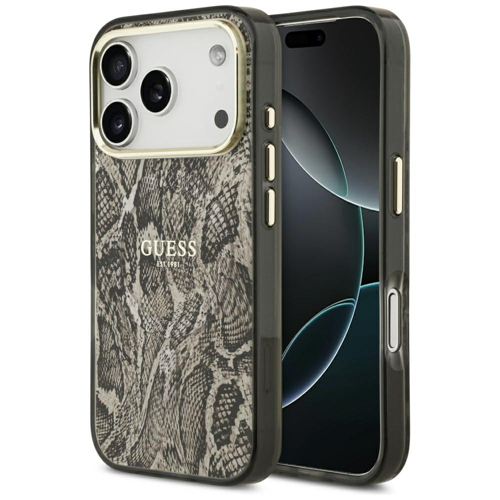 MagSafe-etui til Apple iPhone 18 Pro / 17 Pro, Guess, Python-mønster, Brun