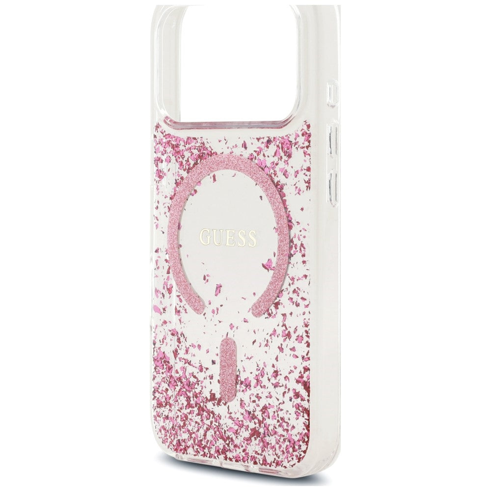 MagSafe-etui til Apple iPhone 18 Pro / 17 Pro, Guess, Resin Bottom Glitter, Pink