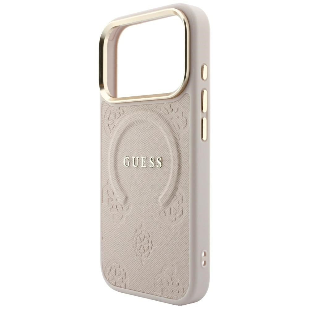 MagSafe-etui til Apple iPhone 18 Pro / 17 Pro, Guess, Saffiano Peony Ring, Pink