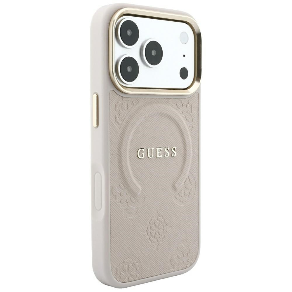 MagSafe-etui til Apple iPhone 18 Pro / 17 Pro, Guess, Saffiano Peony Ring, Pink
