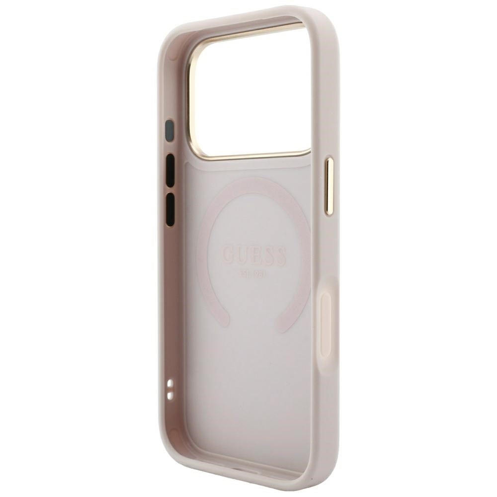 MagSafe-etui til Apple iPhone 18 Pro / 17 Pro, Guess, Saffiano Peony Ring, Pink