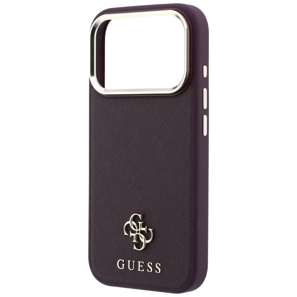 MagSafe-etui til Apple iPhone 18 Pro / 17 Pro, Guess, Saffiano Small 4G Classic, Vinrød