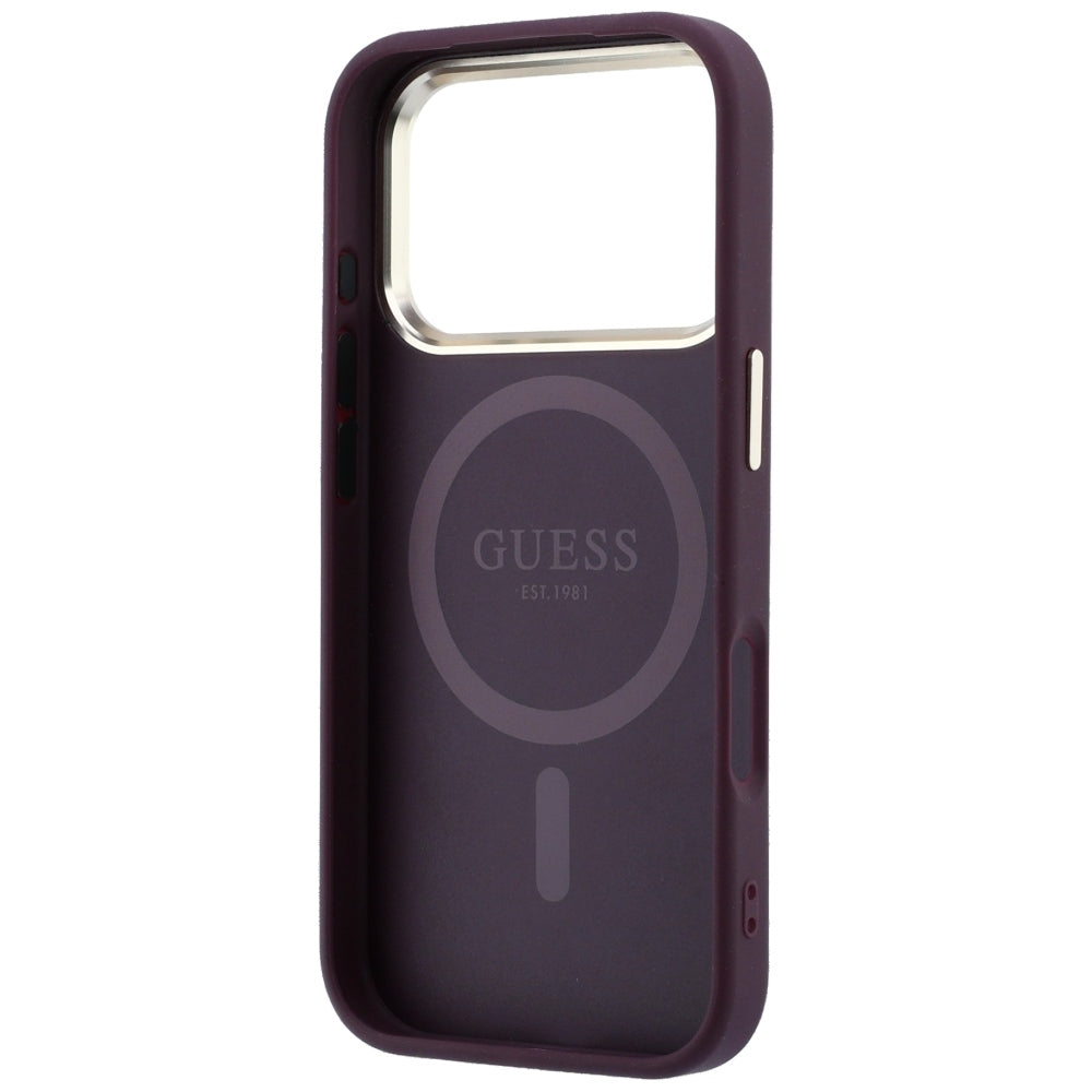 MagSafe-etui til Apple iPhone 18 Pro / 17 Pro, Guess, Saffiano Small 4G Classic, Vinrød