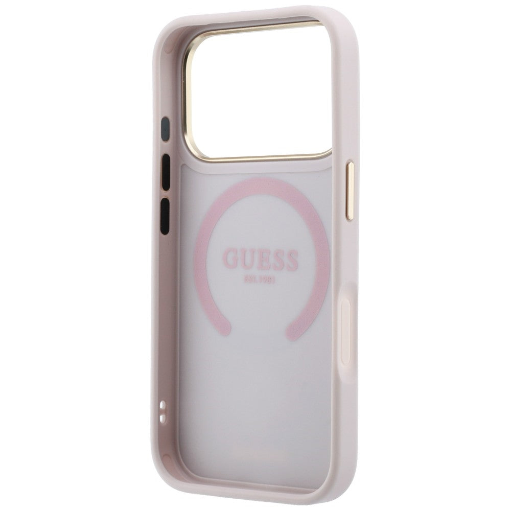 MagSafe-etui til Apple iPhone 18 Pro / 17 Pro, Guess, Stripe Peony 4G, Pink