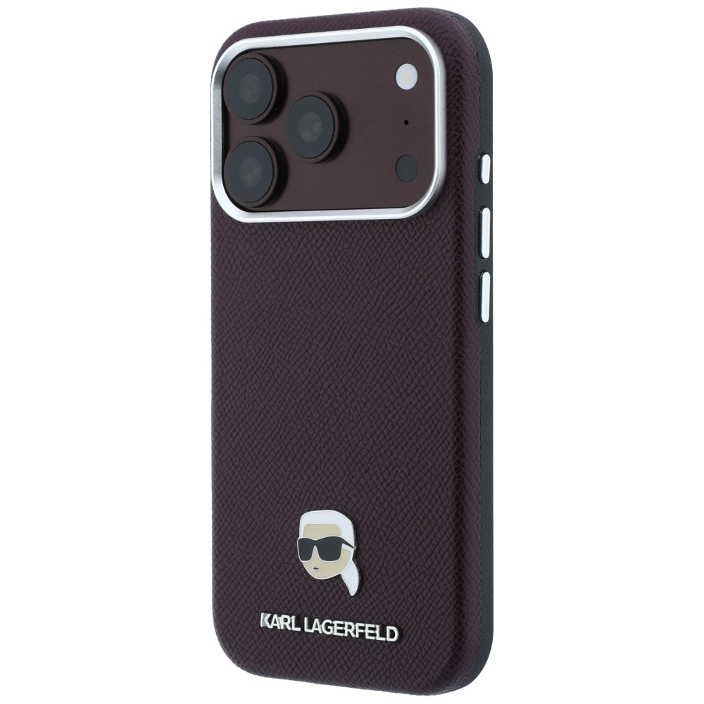 MagSafe-etui til Apple iPhone 18 Pro / 17 Pro, Karl Lagerfeld, Kornet Karl Head's Metal, Vinrød