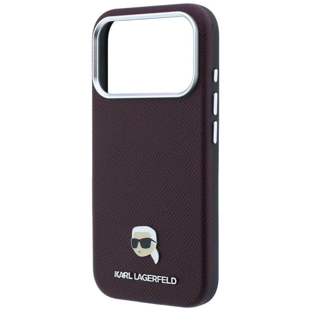 MagSafe-etui til Apple iPhone 18 Pro / 17 Pro, Karl Lagerfeld, Kornet Karl Head's Metal, Vinrød