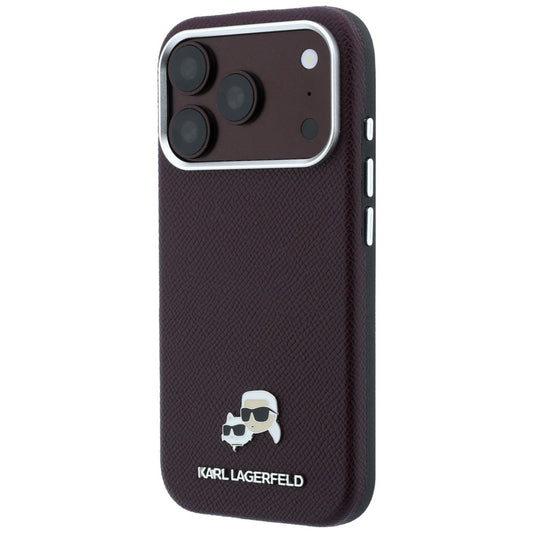 MagSafe-etui til Apple iPhone 18 Pro / 17 Pro, Karl Lagerfeld, Grained KC Heads, Vinrød
