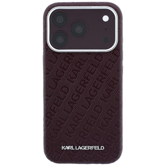 MagSafe-etui til Apple iPhone 18 Pro / 17 Pro, Karl Lagerfeld, Kornet Metal Logo, Vinrød
