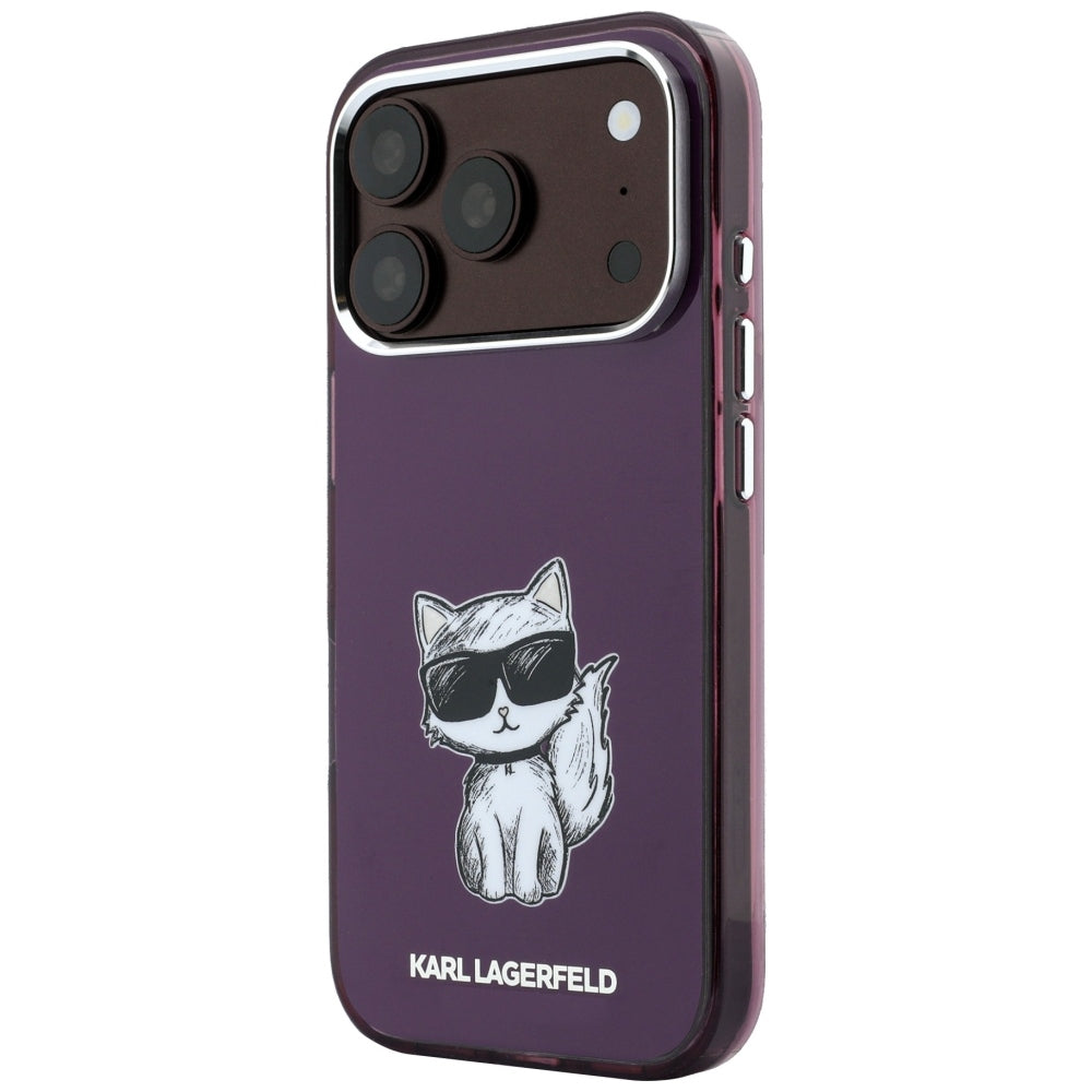 MagSafe-etui til Apple iPhone 18 Pro / 17 Pro, Karl Lagerfeld, HC IML Choupette Body Sketch Print, Vinrød