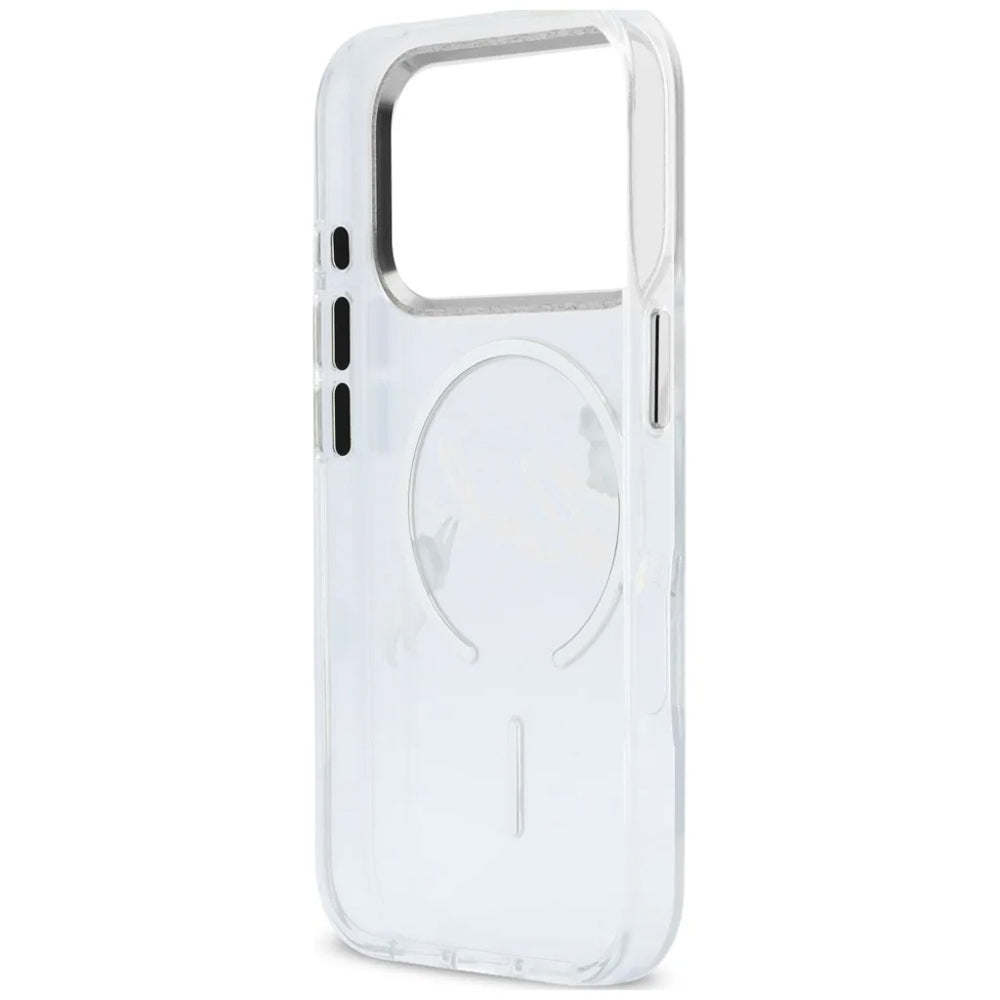 MagSafe-etui til Apple iPhone 18 Pro / 17 Pro, Karl Lagerfeld, IML Choupette Karl Script Logo, Transparent