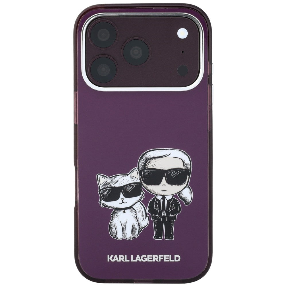 MagSafe-etui til Apple iPhone 18 Pro / 17 Pro, Karl Lagerfeld, IML KC Bodies Sketch Print, Vinrød