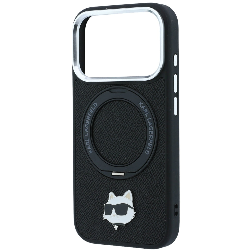 MagSafe-etui til Apple iPhone 18 Pro / 17 Pro, Karl Lagerfeld, Ring Stand 360 Choupette Pin, Sort