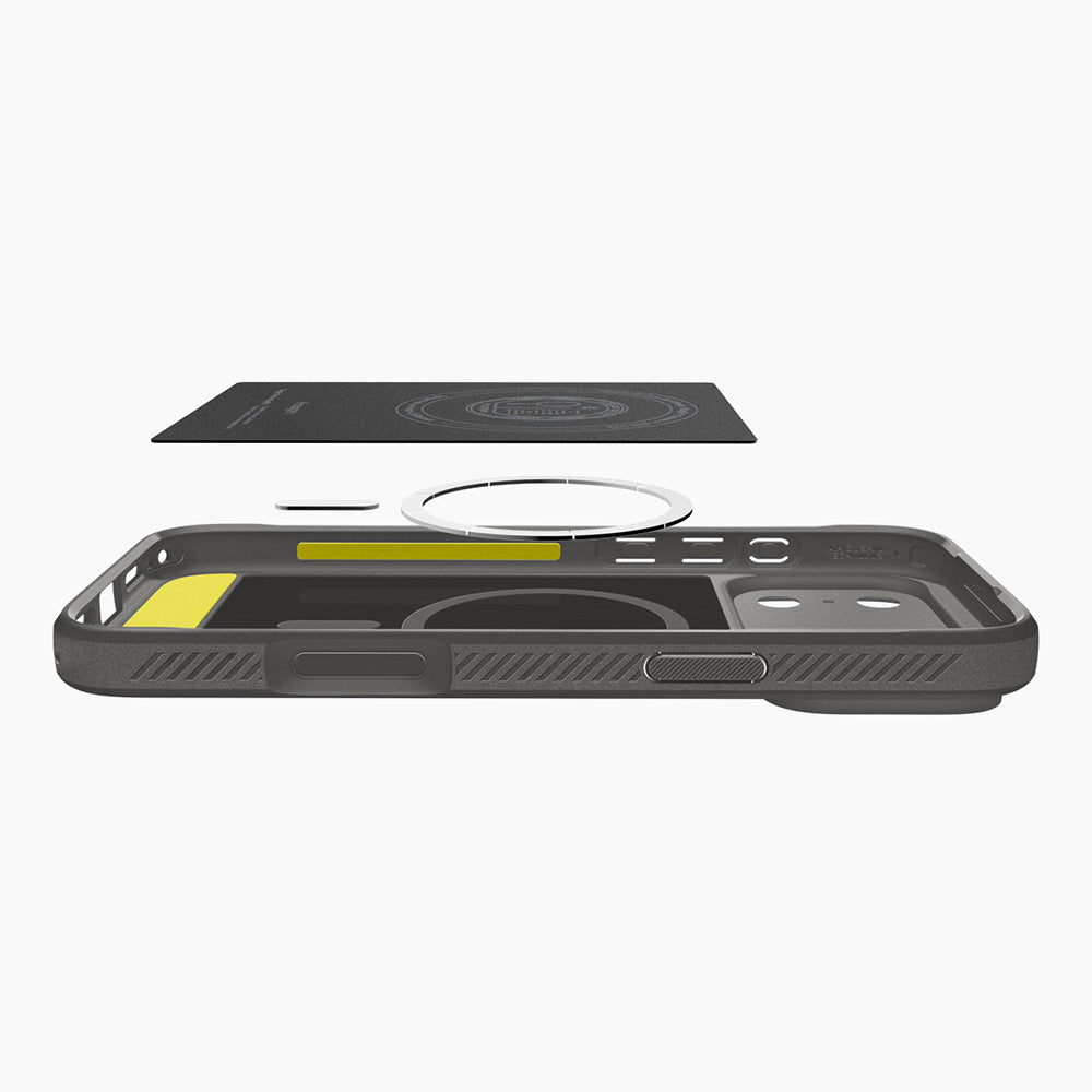 MagSafe-etui til Apple iPhone 18 Pro / 17 Pro, Spigen, Rugged Armor, Grå ACS12148