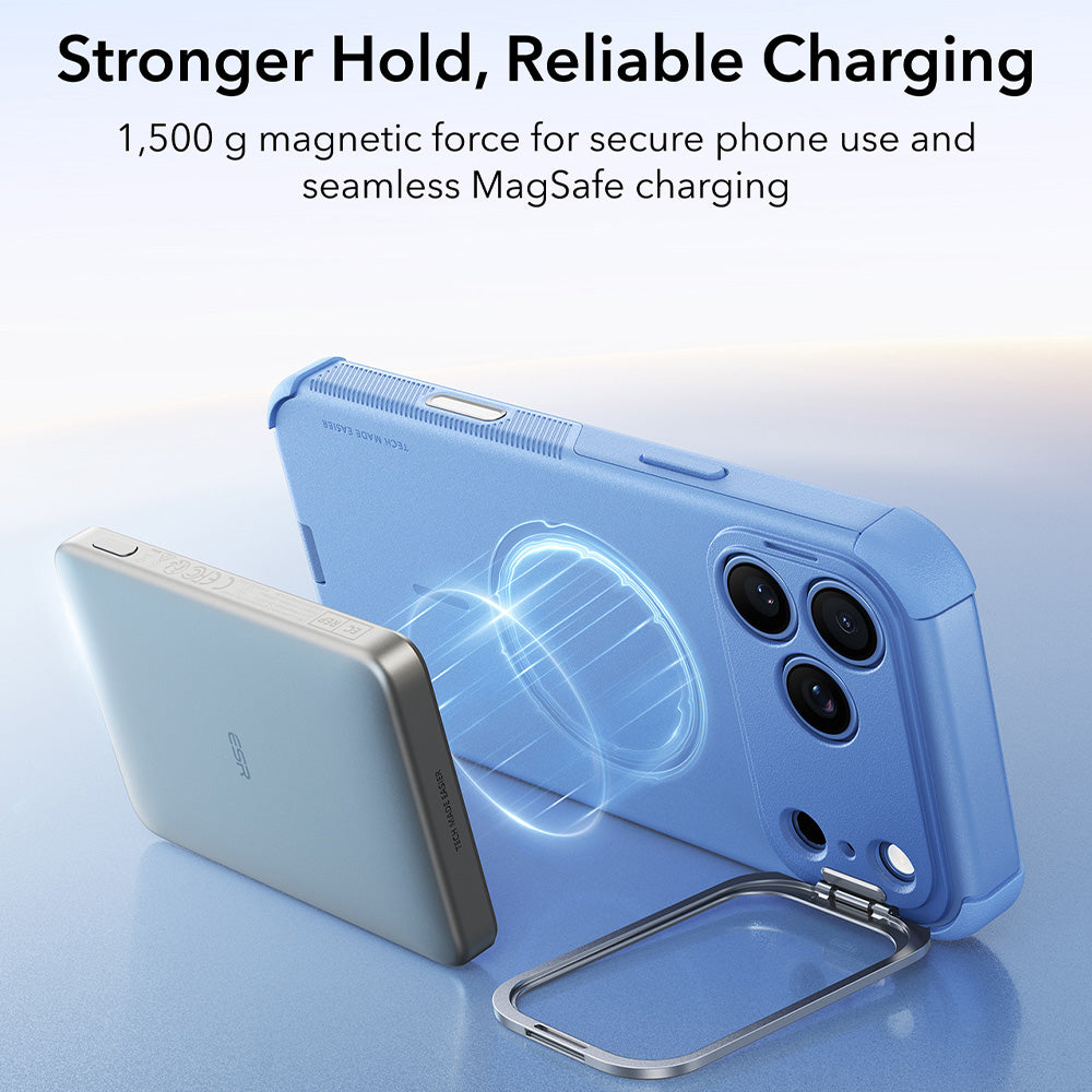 MagSafe-etui til Apple iPhone 18 Pro Max / 17 Pro Max, ESR, Cyber Armor Kickstand, Blå