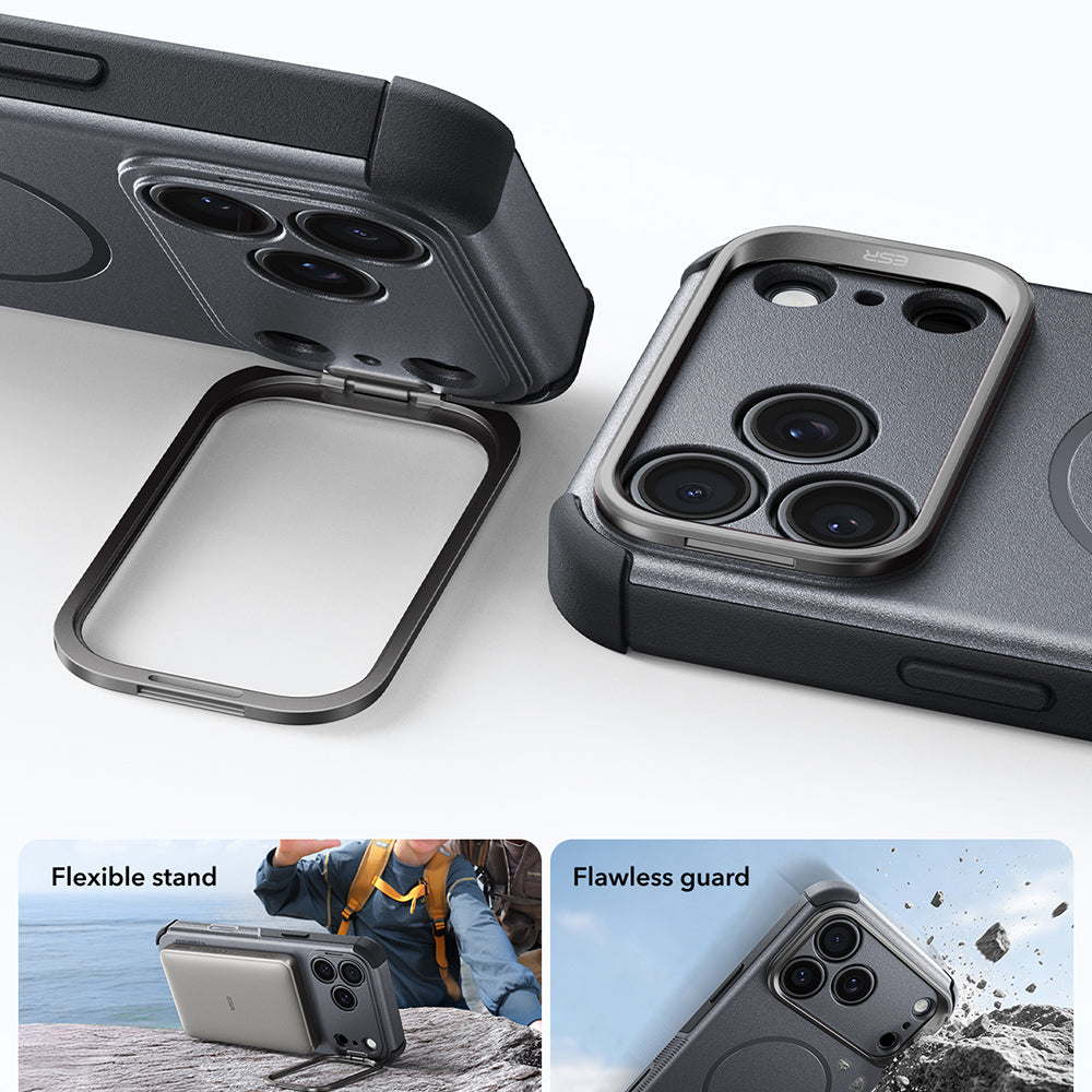 MagSafe-etui til Apple iPhone 18 Pro Max / 17 Pro Max, ESR, Cyber Armor Kickstand, Grå