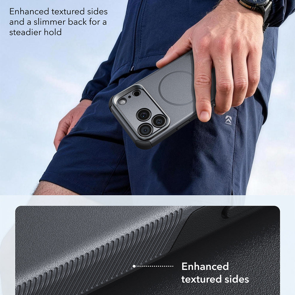MagSafe-etui til Apple iPhone 18 Pro Max / 17 Pro Max, ESR, Cyber Armor Kickstand, Grå