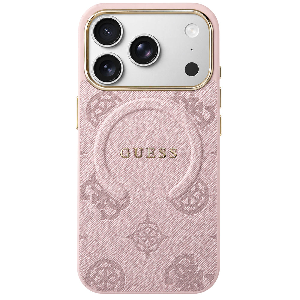 MagSafe-etui til Apple iPhone 18 Pro Max / 17 Pro Max, Guess, 4G Præget Ring Classic Logo, Lyserød