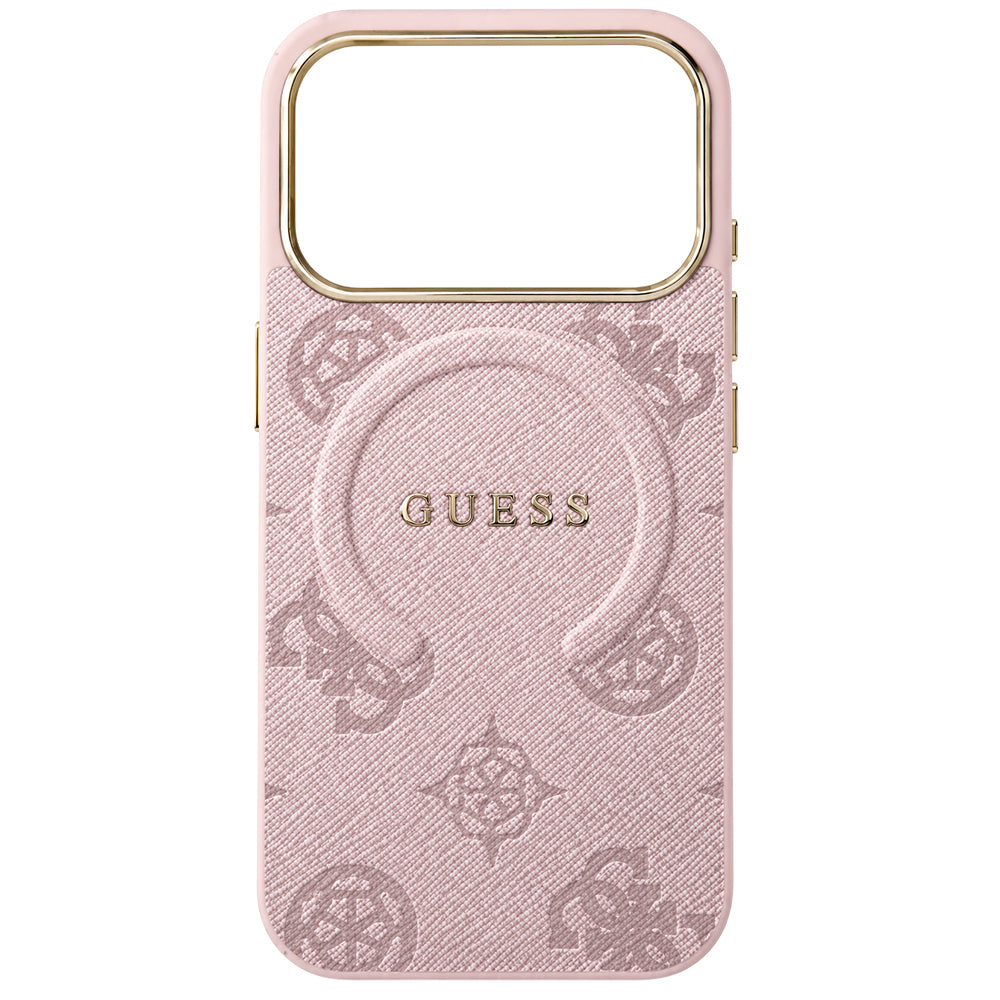MagSafe-etui til Apple iPhone 18 Pro Max / 17 Pro Max, Guess, 4G Præget Ring Classic Logo, Lyserød