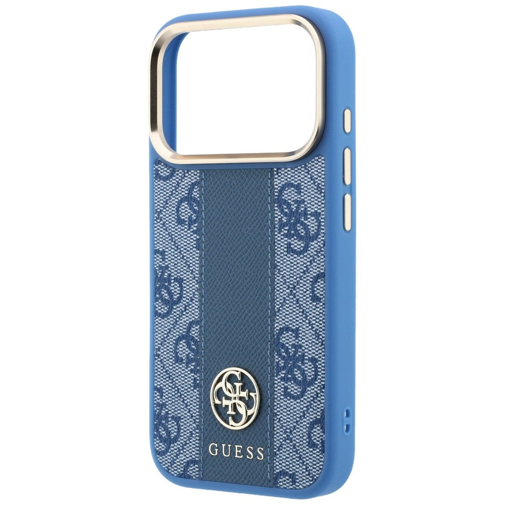 MagSafe-etui til Apple iPhone 18 Pro Max / 17 Pro Max, Guess, 4G Stripe Rundt Klassisk Logo, Blå