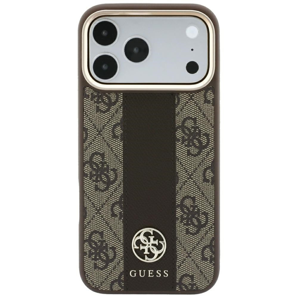 MagSafe-etui til Apple iPhone 18 Pro Max / 17 Pro Max, Guess, 4G Stripe Rundt Klassisk Logo, Brun