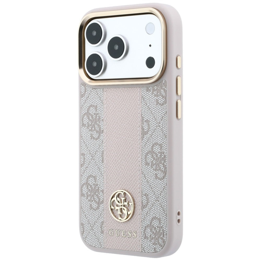 MagSafe-etui til Apple iPhone 18 Pro Max / 17 Pro Max, Guess, 4G Stripe Rundt Klassisk Logo, Lyserød
