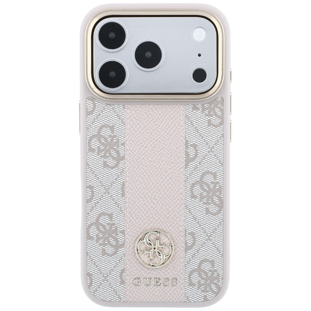 MagSafe-etui til Apple iPhone 18 Pro Max / 17 Pro Max, Guess, 4G Stripe Rundt Klassisk Logo, Lyserød