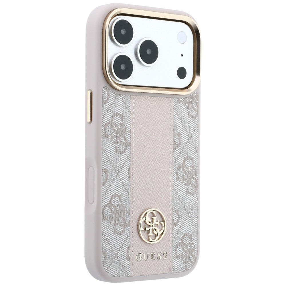 MagSafe-etui til Apple iPhone 18 Pro Max / 17 Pro Max, Guess, 4G Stripe Rundt Klassisk Logo, Lyserød