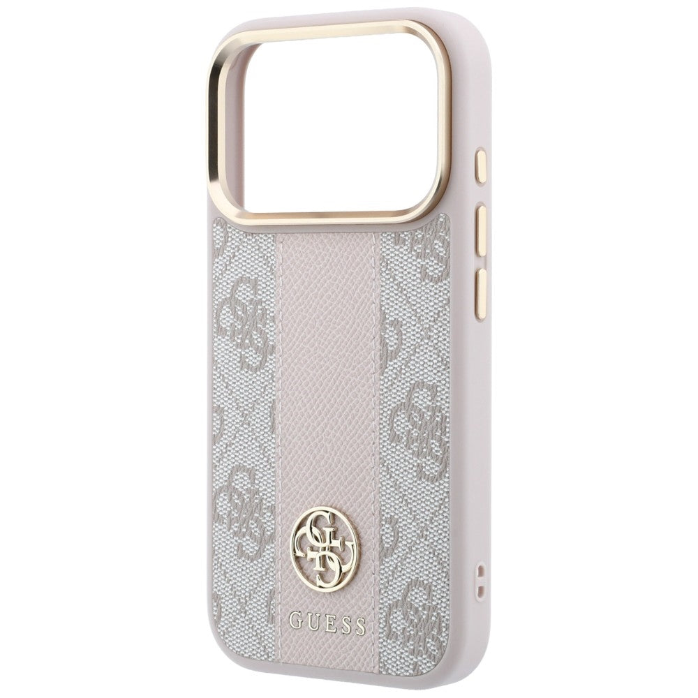 MagSafe-etui til Apple iPhone 18 Pro Max / 17 Pro Max, Guess, 4G Stripe Rundt Klassisk Logo, Lyserød