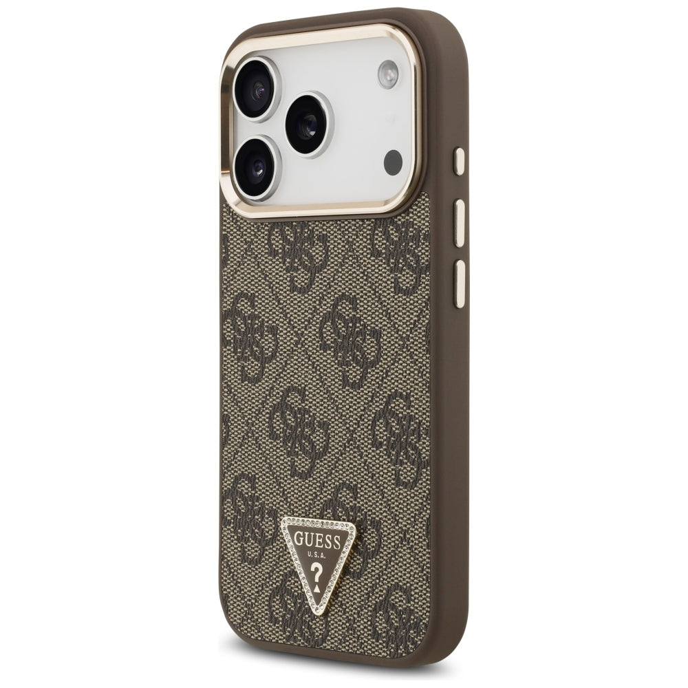 MagSafe-etui til Apple iPhone 18 Pro Max / 17 Pro Max, Guess, 4G Triangle Logo, Brun