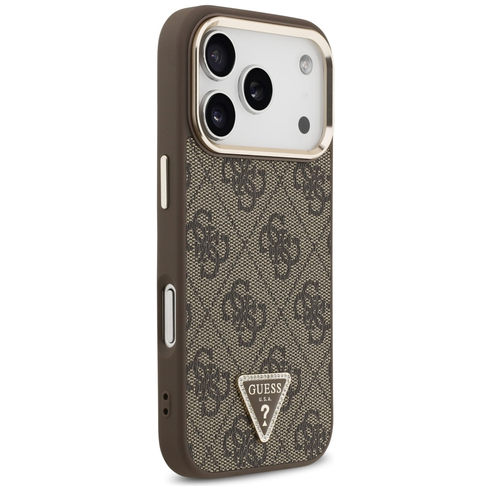 MagSafe-etui til Apple iPhone 18 Pro Max / 17 Pro Max, Guess, 4G Triangle Logo, Brun